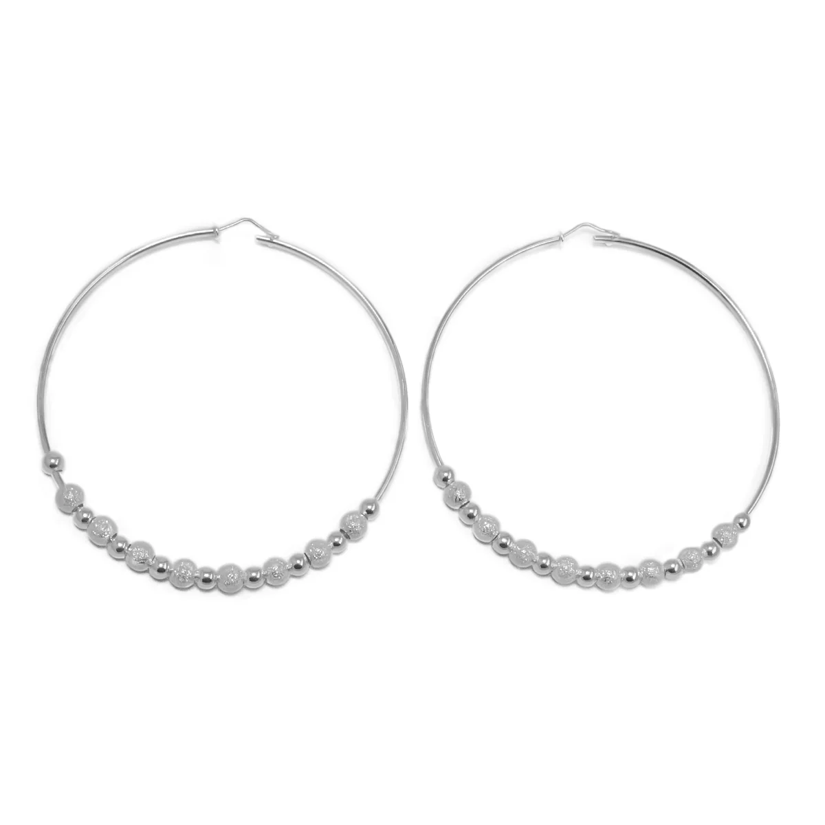 Sterling Silver Large 2.5" Hoop Earrings - Image 11