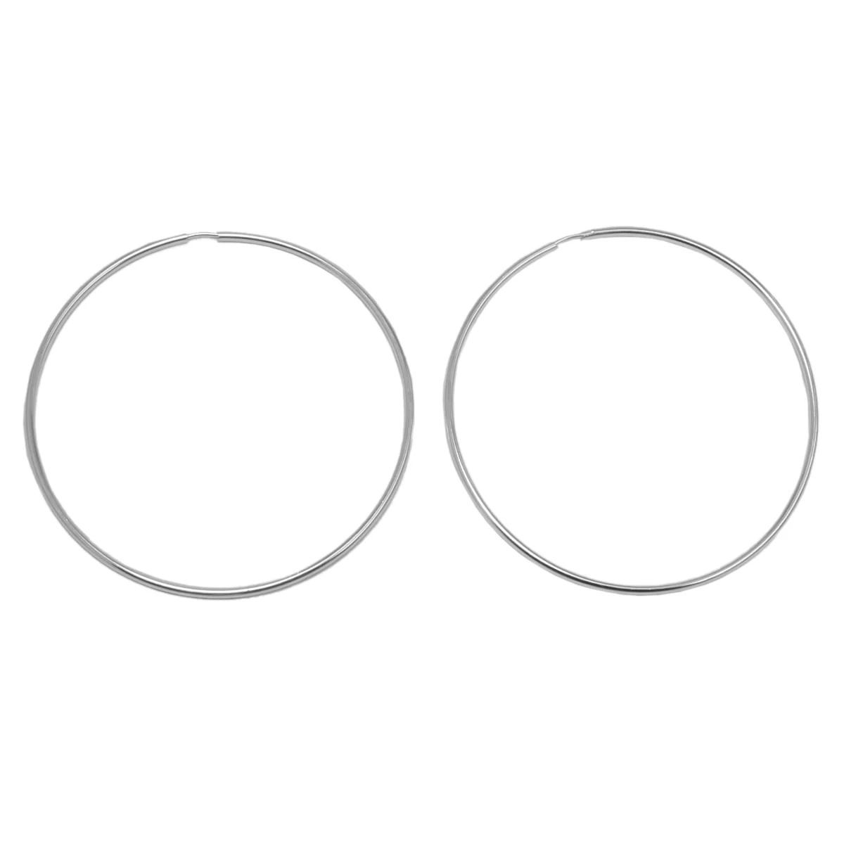 Sterling Silver Large 2.5" Hoop Earrings - Image 12