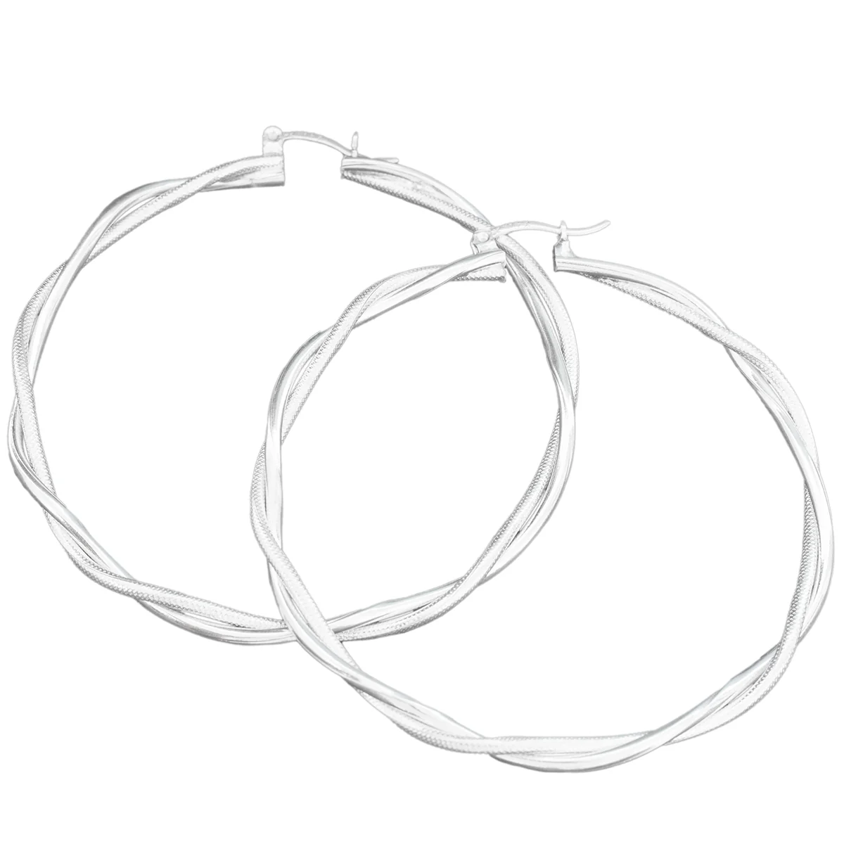 Sterling Silver Large 2.5" Hoop Earrings - Image 16