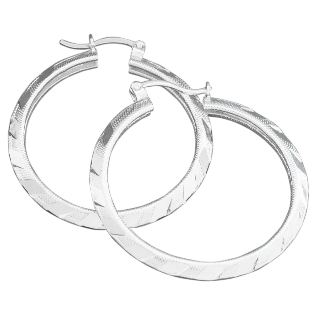 Sterling Silver Large 2.5" Hoop Earrings - Image 17