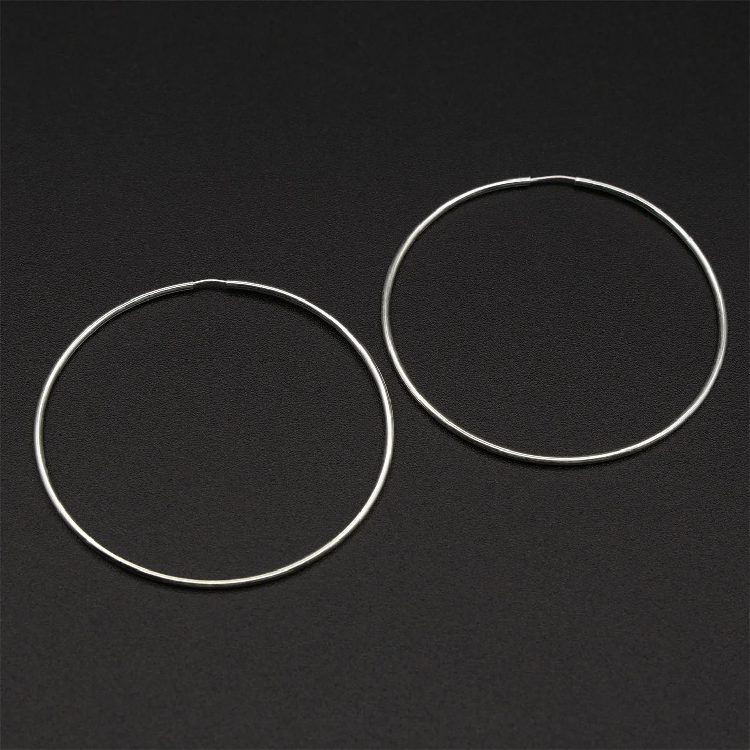Sterling Silver Large 2.5" Hoop Earrings - Image 8