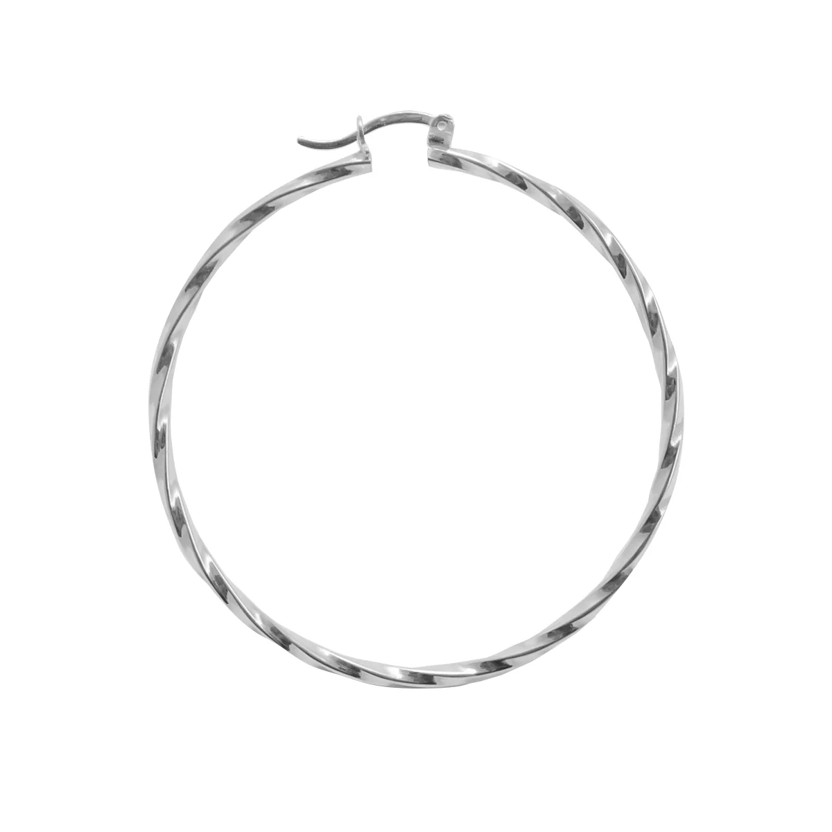 Sterling Silver Large 2.5" Hoop Earrings - Image 9