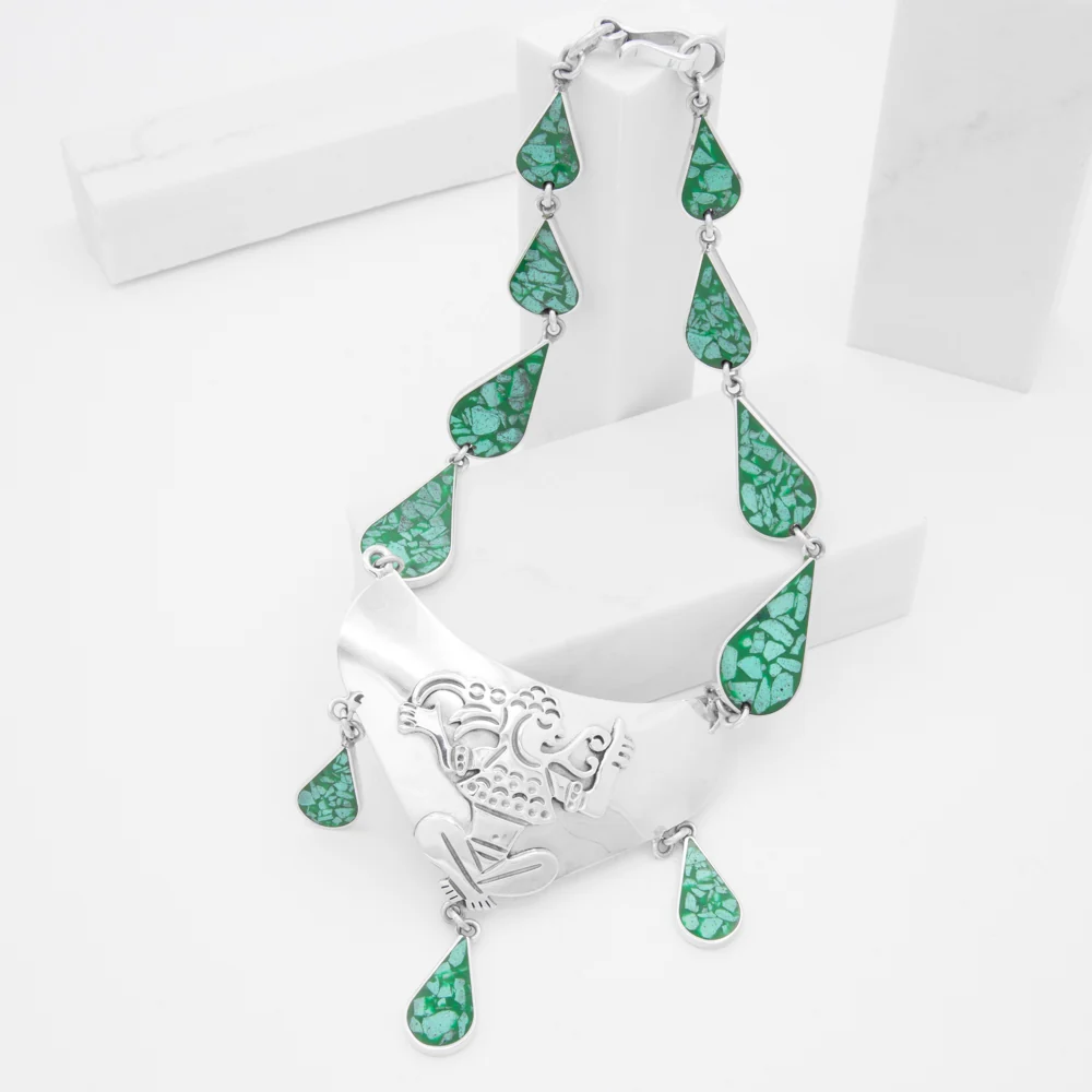 Sterling Silver Malachite Whispers Necklace - Image 2