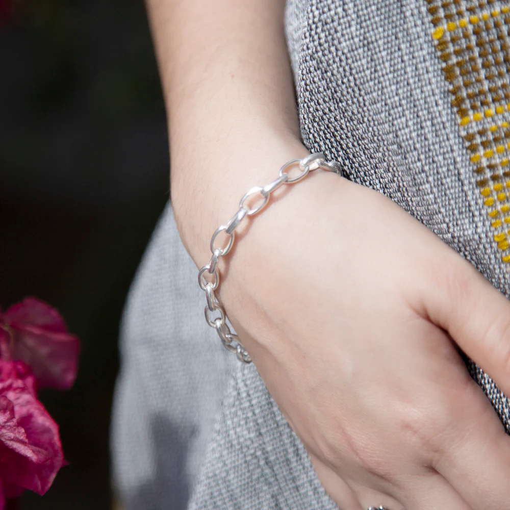 Sterling Silver Oval Chain Bracelet - Image 3