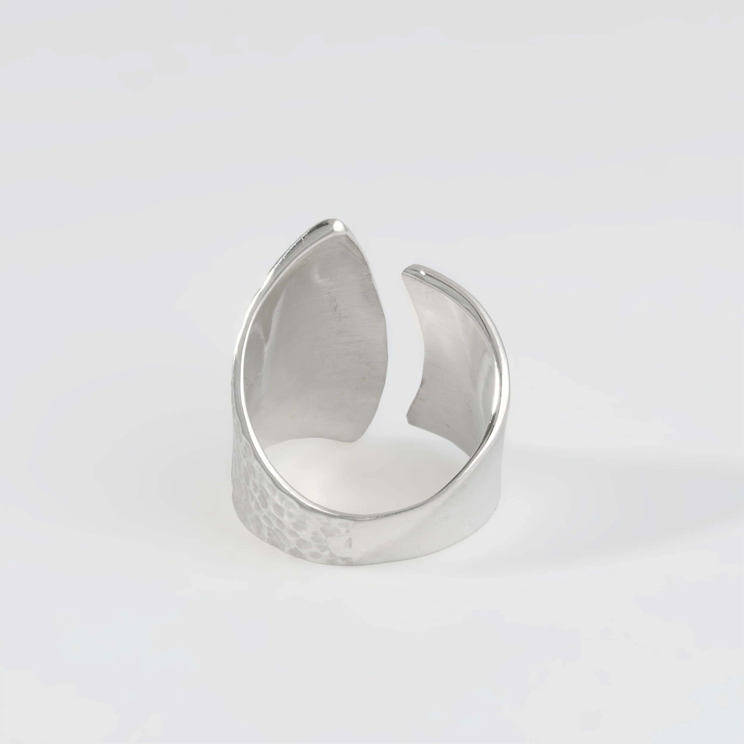 Sterling Silver Polished Hammered Ring - Image 3