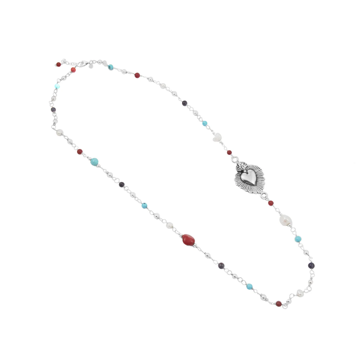 Sterling Silver Sacred Heart Necklace - Image 9