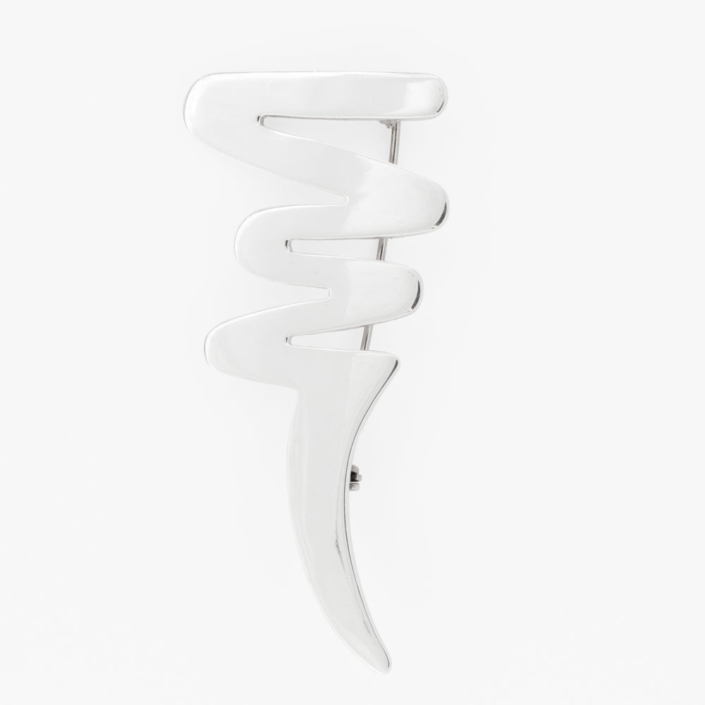 Sterling Silver Scribble Medium Brooch Pin - Image 2