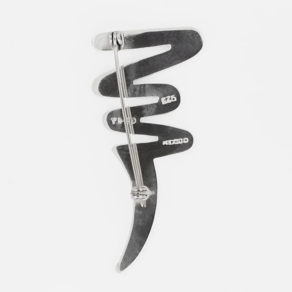 Sterling Silver Scribble Medium Brooch Pin - Image 3