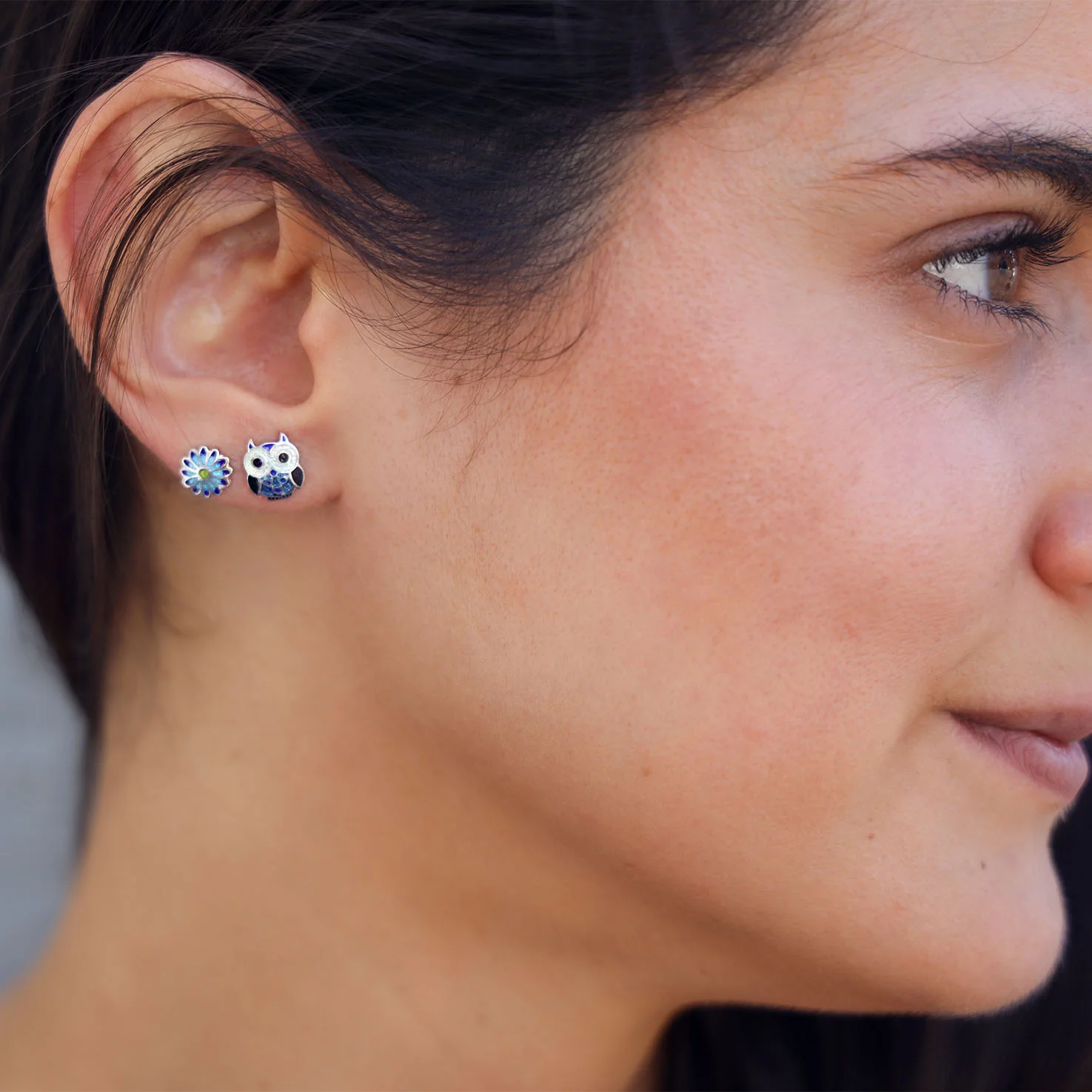 Sterling Silver Spring Stud Earrings - Image 2