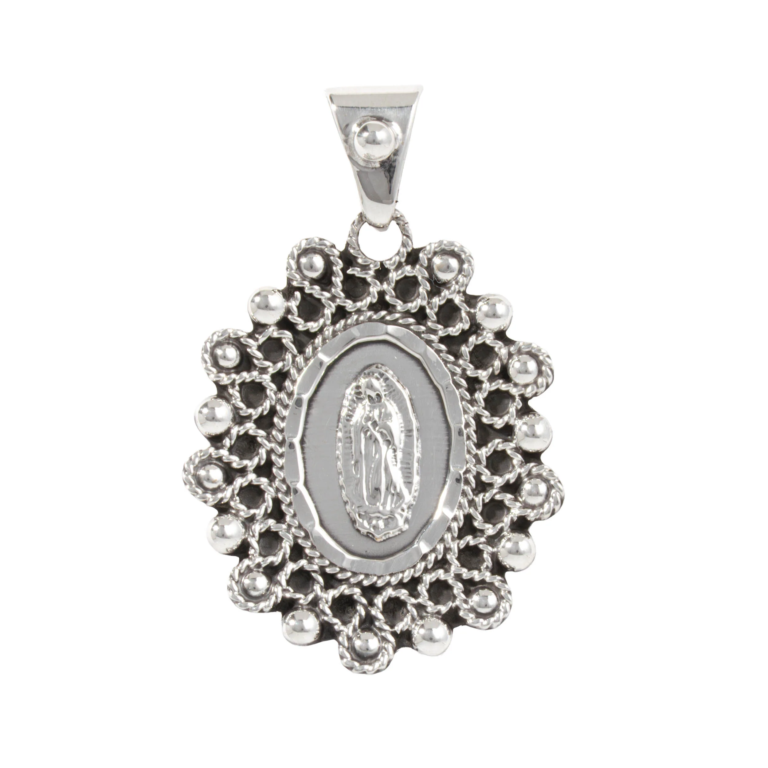 Sterling Silver Virgencita Baroque Pendant - Image 3