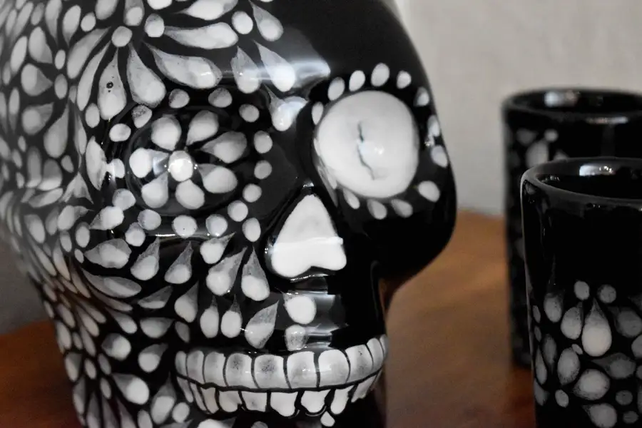 Hand Painted Sugar Skull Decanter and Shot Glasses Set - Image 10