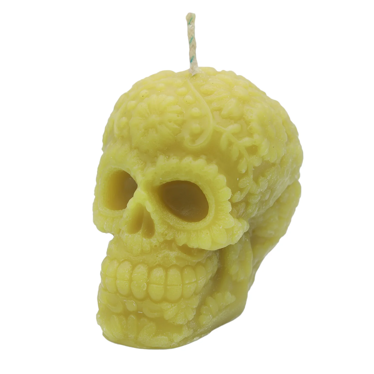 Sugar Skull with Flowers Candle - Image 5