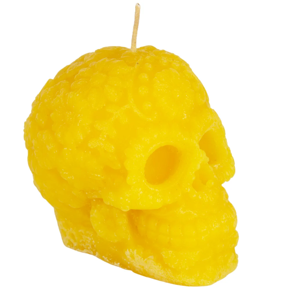 Sugar Skull with Flowers Candle - Image 9