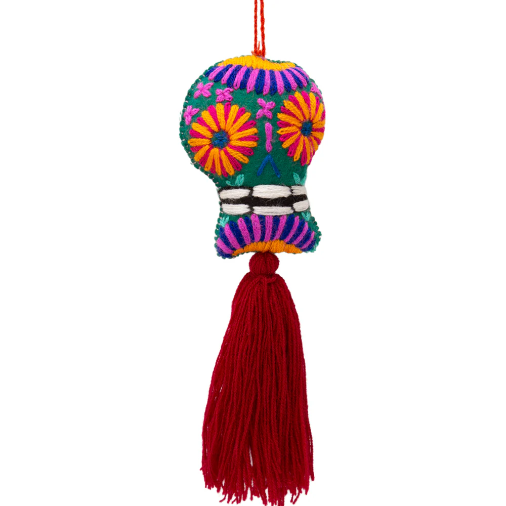 Sugar Skulls Pom Poms with Vibrant Tassel - Image 27