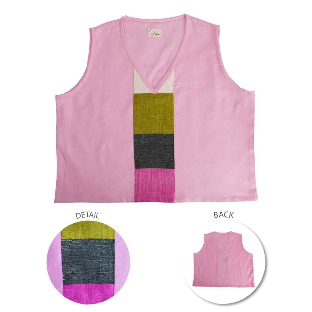 Tabasco Sleeveless Linen Cropped Top - Image 5