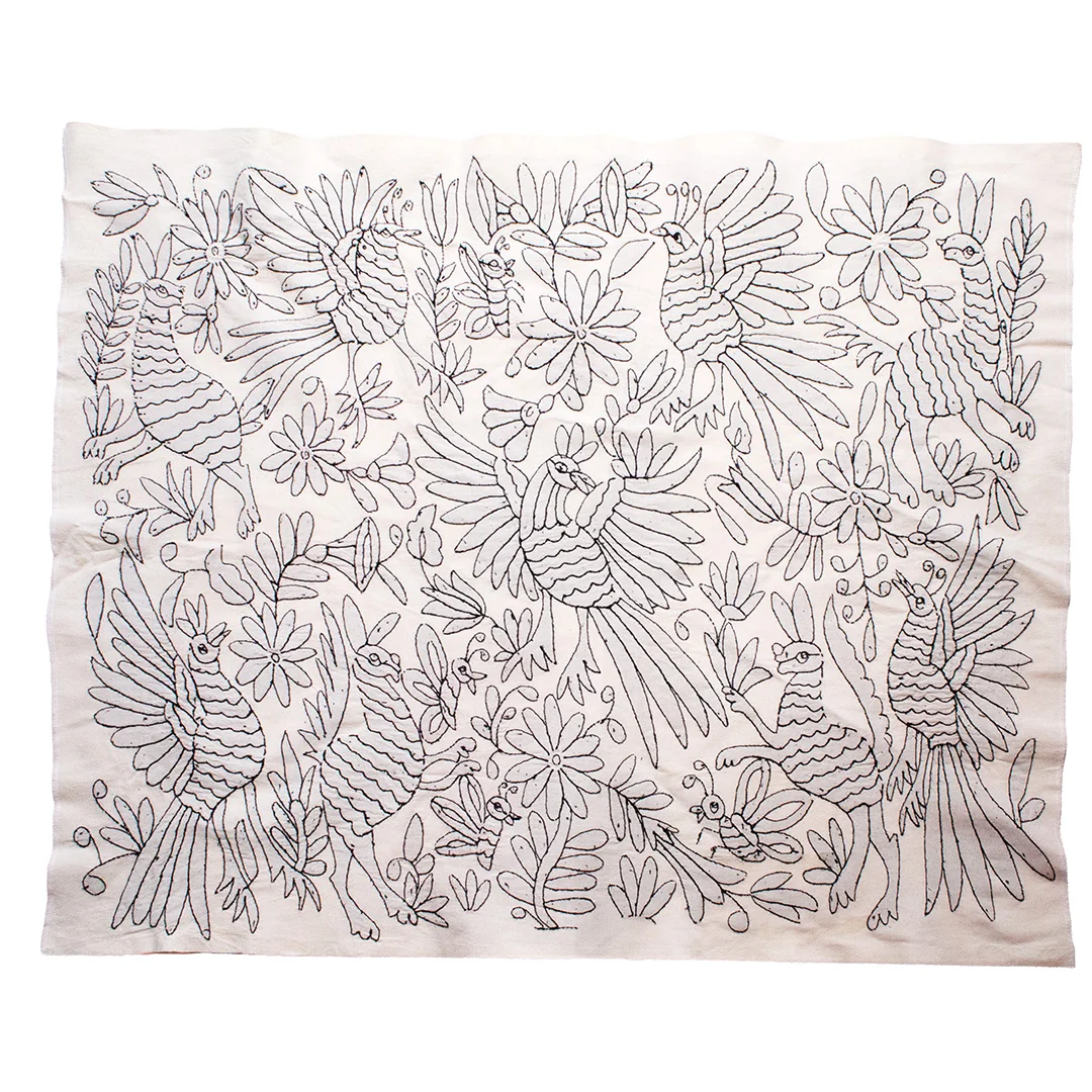 Otomí Hand-Embroidered Tapestry - Image 14
