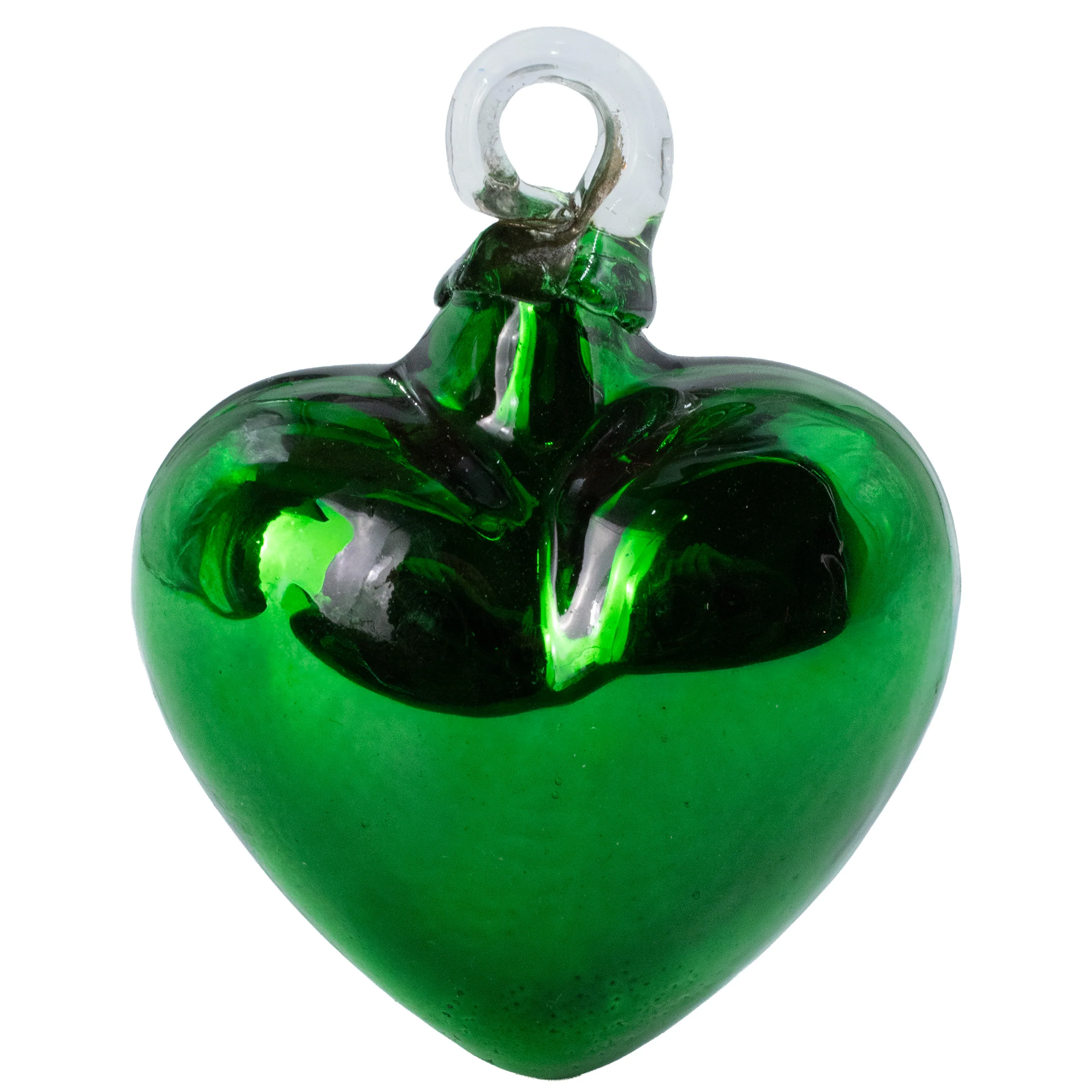 Tonalá Platinated Solid Blown Glass Hanging Heart Ornament - Image 17