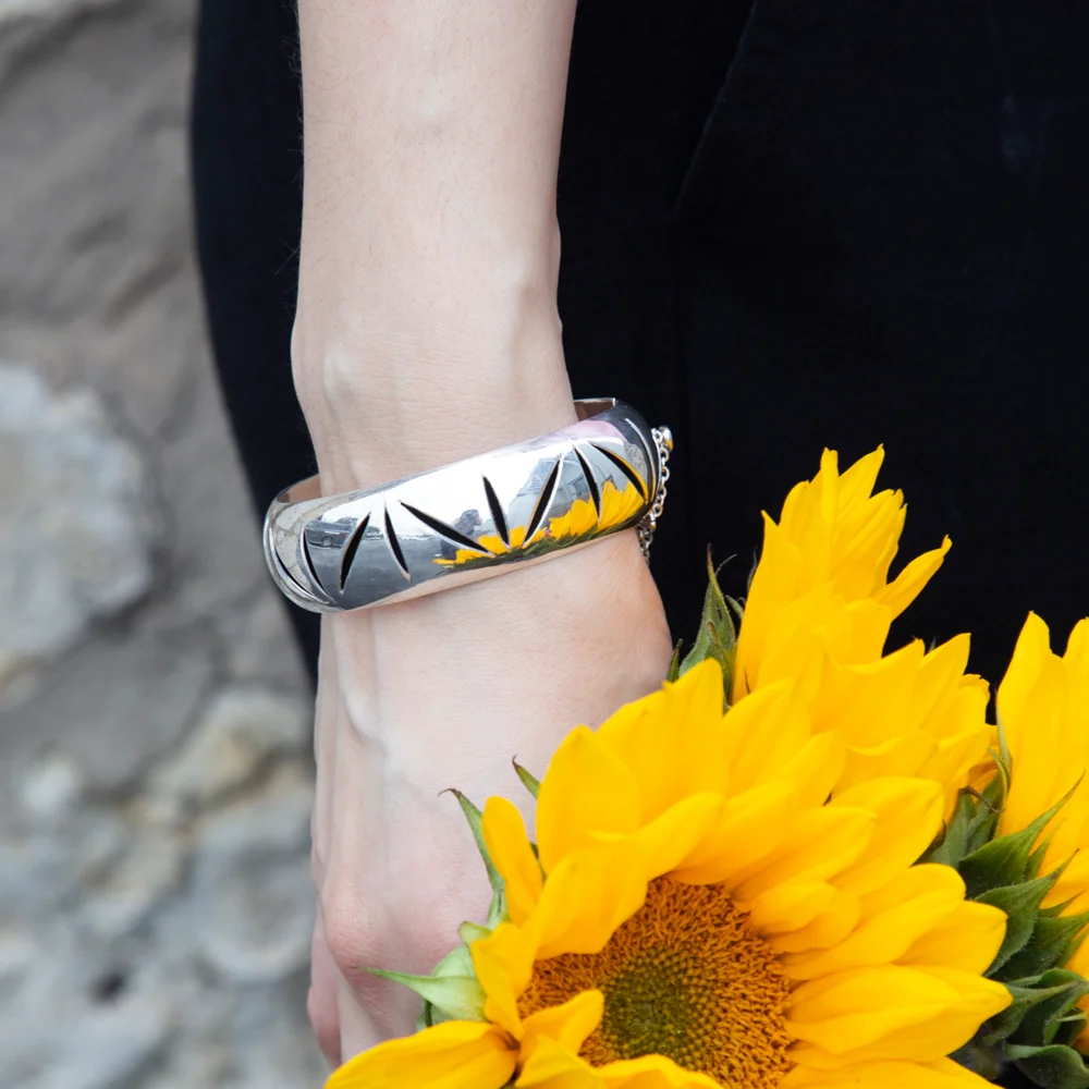 Vintage Sterling Silver Cuff Bracelet - Image 3