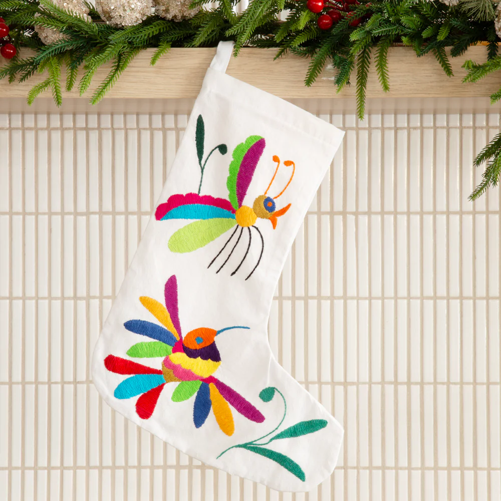 Christmas Otomí Embroidered Stocking - Image 4