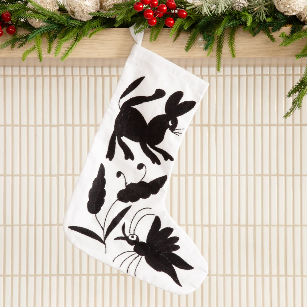Christmas Otomí Embroidered Stocking - Image 5