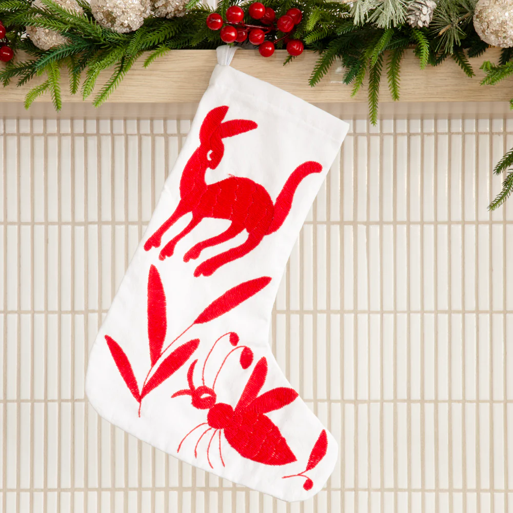 Christmas Otomí Embroidered Stocking - Image 7
