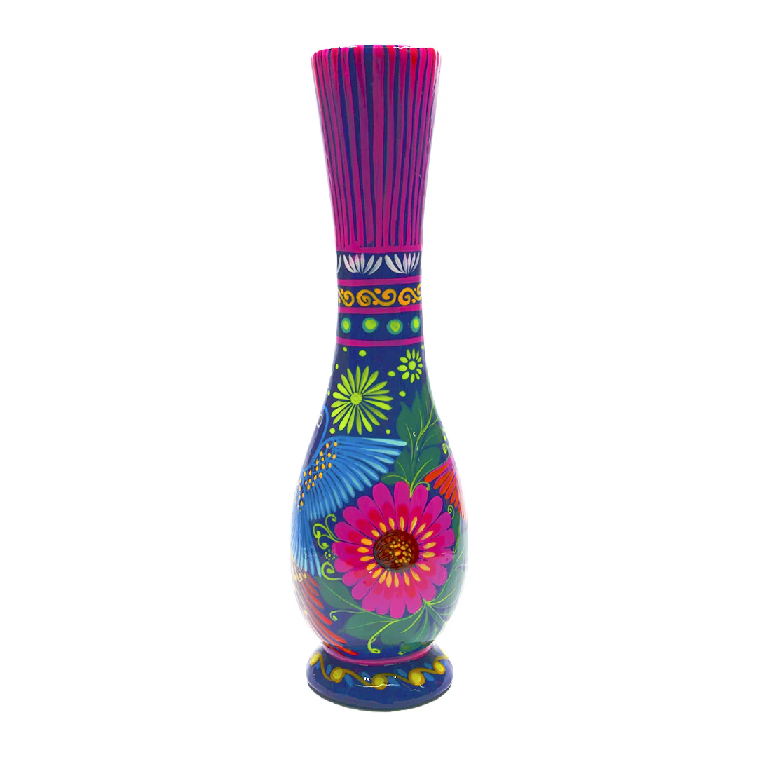 Xalitla Long Neck Hand-Painted Vase - Image 10
