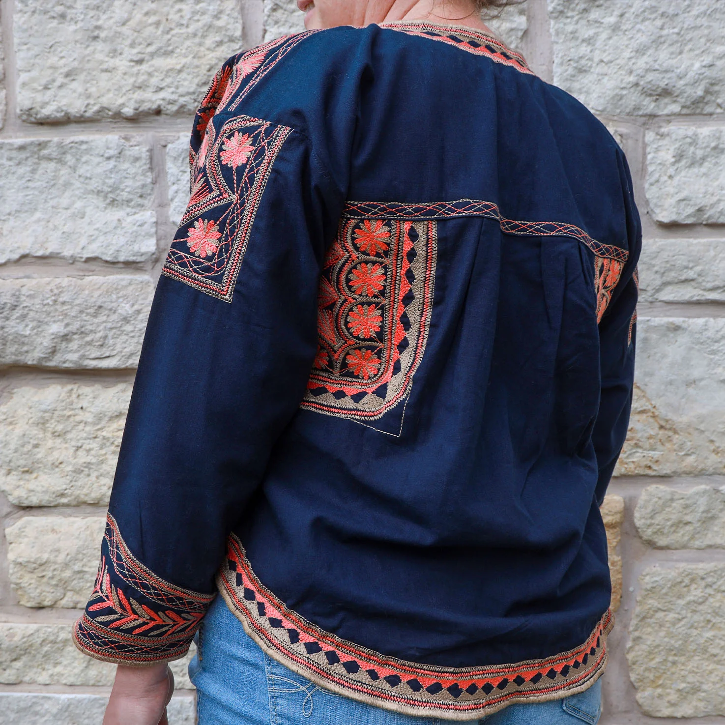 Xuuxy Embroidered 3/4 Sleeve Blouse - Image 6